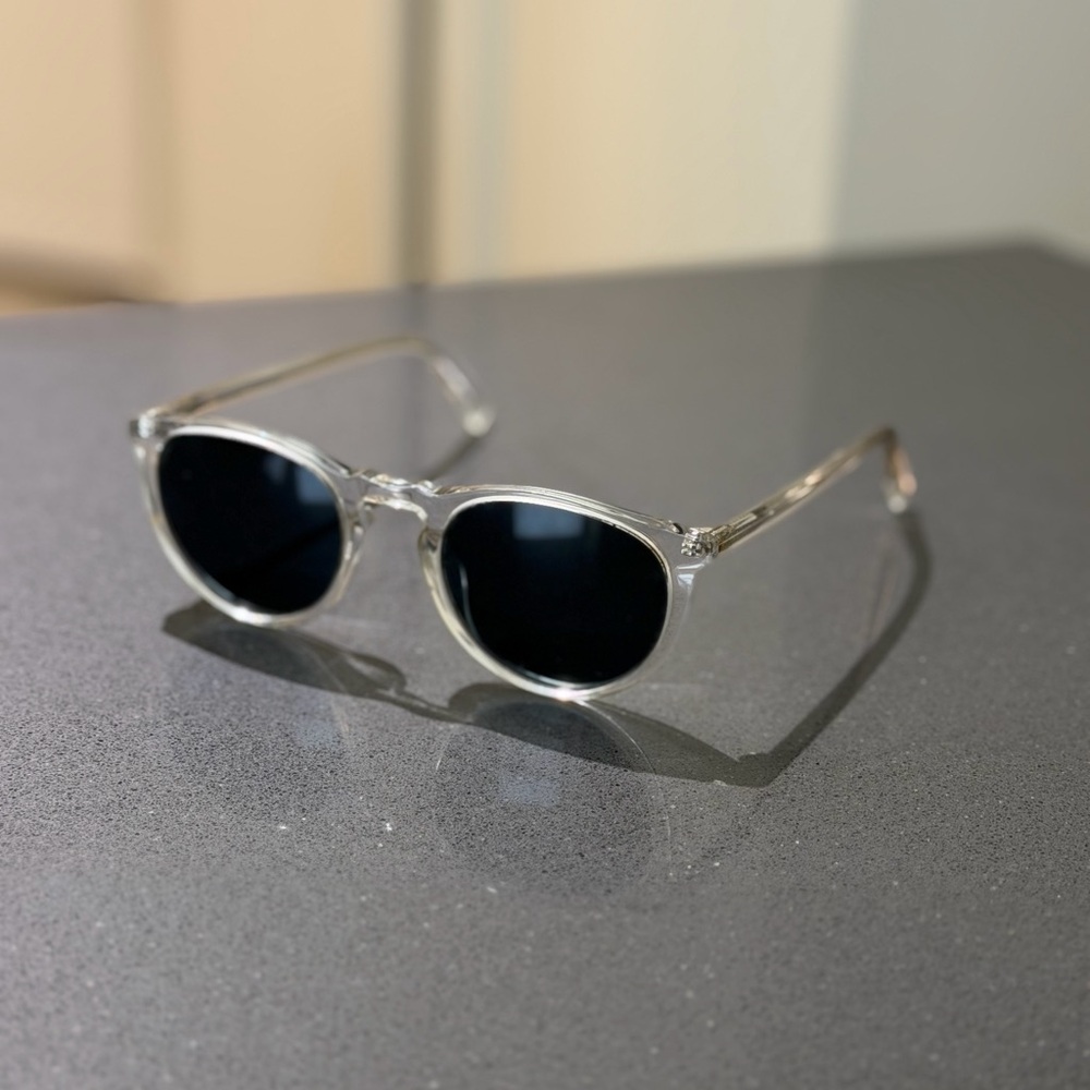 Warby Parker Haskell 500 Clear Frame Sunglasses with Black Lenses